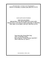 Một số giải pháp bồi dưỡng, xây dựng đội ngũ giáo viên nhằm nâng cao chất lượng giáo dục ở trường tiểu học luận khê 2, huyện thường xuân 