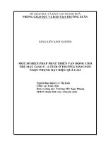 Mộ số biện pháp phát triển vận động cho trẻ mẫu giáo 5,6 tuổi ở trường mầm non ngọc phụng đạt hiệu quả cao 