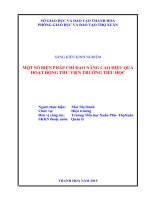 Một số biện pháp chỉ đạo nâng cao hiệu quả hoạt động thư viện thân thiện trường tiểu học 