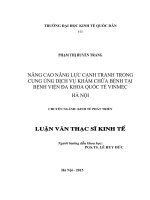 Nâng cao năng lực cạnh tranh trong cung ứng dịch vụ khám chữa bệnh của Bệnh viện đa khoa quốc tế Vinmec, Hà Nội