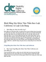 Bình Đẳng Sức Khỏe Tâm Thần theo Luật California và Luật Liên Bang