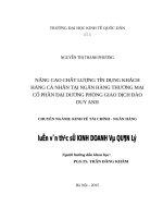 Nâng cao chất lượng tín dụng khách hàng cá nhân tại Ngân hàng thương mại cổ phần Đại Dương – Phòng giao dịch Đào Duy Anh