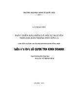Phát triển Bảo hiểm xã hội tự nguyện trên địa bàn thành phố Sơn La”