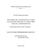 Phát triển cho vay khách hàng cá nhân tại Ngân hàng TMCP Đầu tư và Phát triển Việt Nam – Chi nhánh Hà Nội