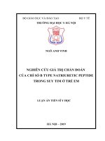 Nghiên cứu giá trị chẩn đoán của chỉ số b type natriuretic peptide trong suy tim trẻ em 