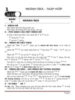 Bài tập trắc nghiệm và tự luận mệnh đề tập hợp có đáp án và lời giải 