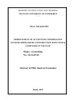 Hoàn thiện hệ thống thông tin kế toán tại các công ty cổ phần xây dựng Việt Nam ttta