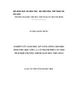 Nghiên cứu giáo dục kỹ năng sống cho học sinh tiểu học lớp 1, 2, 3 ở thành phố cần thơ tích hợp chương trình giáo dục thể chất