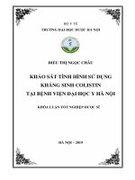 Khảo sát tình hình sử dụng kháng sinh colistin tại Bệnh viện Đại học Y Hà Nội
