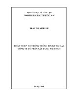 Hoàn thiện hệ thống thông tin kế toán tại các công ty cổ phần xây dựng việt nam