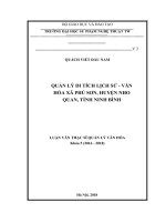 Quản lý di tích lịch sử   văn hóa xã phú sơn, huyện nho quan, tỉnh ninh bình 