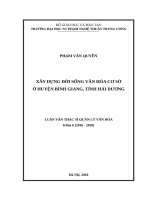 Xây dựng đời sống văn hóa cơ sở ở huyện bình giang, tỉnh hải dương 