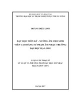 Dạy học môn ký xướng âm cho sinh viên cao đẳng sư phạm âm nhạc trường đại học hạ long 