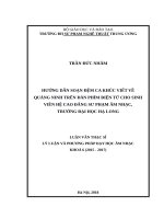 Hướng dẫn soạn đệm ca khúc viết về quảng ninh trên đàn phím điện tử cho sinh viên hệ cao đẳng sư phạm âm nhạc, trường đại học hạ long 