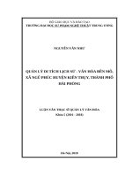 Quản lý di tích lịch sử   văn hóa đền mõ, xã ngũ phúc, huyện kiến thụy, thành phố hải phòng 