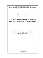 Xây dựng đời sống văn hóa cơ sở xã ninh giang, huyện hoa lư, tỉnh ninh bình 