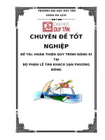 HOÀN THIỆN QUY TRÌNH ĐĂNG kí tại bộ PHẬN lễ tân KHÁCH sạn PHƯƠNG ĐÔNG 