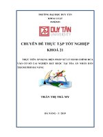 THỰC TIỄN áp DỤNG BIỆN PHÁP xử lý HÀNH CHÍNH đưa vào cơ sở CAI NGHIỆN bắt BUỘC tại tòa án NHÂN dân THÀNH PHỐ đà NẴNG 