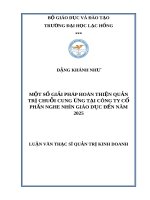 Một số giải pháp hoàn thiện quản trị chuỗi cung ứng tại Công ty Cố phần Nghe nhìn Giáo dục đến năm 20125: luận văn thạc sĩ