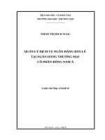 Quản lý dịch vụ ngân hàng bán lẻ tại Ngân hàng Thương mại Cổ phần Đông Nam Á