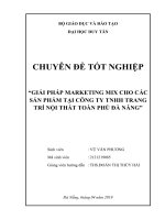 GIẢI PHÁP MARKETING MIX CHO CÁC SẢN PHẨM TẠI CÔNG TY TNHH TRANG TRÍ NỘI THẤT TOÀN PHÚ ĐÀ NẴNG