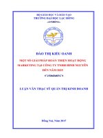 Một số giải pháp hoàn thiện hoạt động marketing tại Công ty TNHH Hinh Nguyên đến năm 2025: luận văn thạc sĩ
