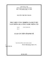 Thực hiện tăng trưởng xanh ở việt nam thông qua công nghệ thông tin