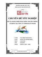 HOÀN THIỆN HOẠT ĐỘNG TRUYỀN THÔNG cổ ĐỘNG tại CÔNG TY TNHH HUAN THANH 