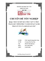 BÁO CÁO KẾT QUẢ THỰC TẬP VÀ THỰC TRẠNG QUY TRÌNH PHỤC VỤ KHÁCH SẠN TẠI BỘ PHẬN LỄ TÂN CỦA KHÁCH SẠN CHU