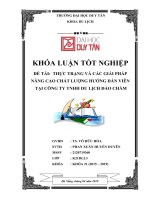 THỰC TRẠNG và các GIẢI PHÁP NÂNG CAO CHẤT LƯỢNG HƯỚNG dẫn VIÊN tại CÔNG TY TNHH DU LỊCH đảo CHÀM 