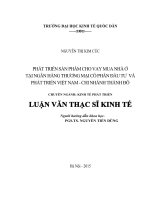 Phát triển sản phẩm cho vay mua nhà ở tại Ngân hàng Thương mại cổ phần Đầu tư và Phát triển Việt Nam – Chi nhánh Thành Đô