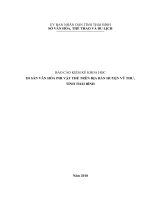 BÁO CÁO KIỂM KÊ KHOA HỌC DI SẢN VĂN HÓA PHI VẬT THỂ TRÊN ĐỊA BÀN HUYỆN VŨ THƯ,TỈNH THÁI BÌNH