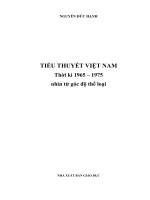 TIỂU THUYẾT VIỆT NAM Thời kì 1965 – 1975 nhìn từ góc độ thể loại
