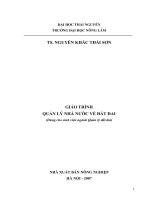 GIÁO TRÌNH QUẢN LÝ NHÀ NƯỚC VỀ ĐẤT ĐAI