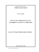 LUẬN VĂN THẠC SĨ KHOA HỌC GIÁO DỤC QUẢN LÝ QUÁ TRÌNH ĐÀO TẠO Y SĨ TẠI TRƢỜNG CAO ĐẲNG Y TẾ ĐIỆN BIÊN