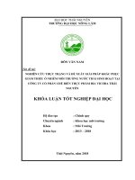 Nghiên cứu thực trạng và đề xuất giải pháp khắc phục giảm thiểu ô nhiễm môi trường nước thải sinh hoạt tại công ty cổ phần chế biến thực phẩm thái nguyên 