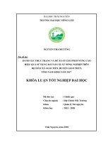 Đánh giá thực trạng và đề xuất giải pháp nâng cao hiệu quả sử dụng đất sản xuất nông nghiệp trên địa bàn xã giao tiến, huyện giao thủy, tỉnh nam định năm 2017 