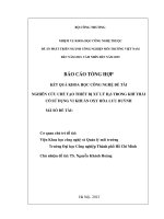 BÁO CÁO TỔNG HỢP KẾT QUẢ KHOA HỌC CÔNG NGHỆ ĐỀ TÀI NGHIÊN CỨU CHẾ TẠO THIẾT BỊ XỬ LÝ H2S TRONG KHÍ THẢI CÓ SỬ DỤNG VI KHUẨN OXY HÓA LƯU HUỲNH
