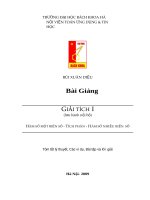 Giai tich 1 HÀM SỐ MỘT BIẾN SỐ  TÍCH PHÂN  HÀM SỐ NHIỀU BIẾN SỐ