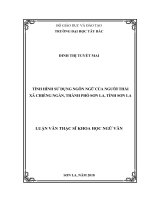 TÌNH HÌNH SỬ DỤNG NGÔN NGỮ CỦA NGƢỜI THÁI XÃ CHIỀNG NGẦN, THÀNH PHỐ SƠN LA, TỈNH SƠN LA