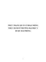 THỰC TRẠNG QUẢN lí HOẠT ĐỘNG THỰC HÀNH ở TRƯỜNG đại học y dược hải PHÒNG