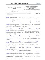Đề THI THỬ THPQG CHUYÊN THÁI BÌNH lần 3
