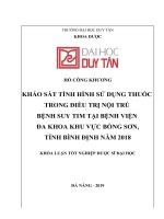 KHẢO sát TÌNH HÌNH sử DỤNG THUỐC TRONG điều TRỊ nội TRÚ BỆNH SUY TIM tại BỆNH VIỆN đa KHOA KHU vực BỒNG sơn, TỈNH BÌNH ĐỊNH năm 2018 