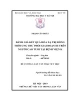 ĐÁNH GIÁ kết QUẢ hóa xạ TRỊ ĐỒNG THỜI UNG THƯ PHỔI GIAI đoạn III TRÊN NGƯỜI CAO TUỔI tại BỆNH VIỆN k 