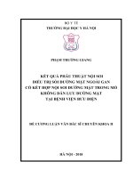 KẾT QUẢ PHẪU THUẬT nội SOI điều TRỊ sỏi ĐƯỜNG mật NGOÀI GAN có kết hợp nội SOI ĐƯỜNG mật TRONG mổ KHÔNG dẫn lưu ĐƯỜNG mật tại BỆNH VIỆN bưu điện 