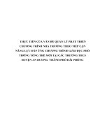 THỰC TIỄN của vấn đề QUẢN lý PHÁT TRIỂN CHƯƠNG TRÌNH NHÀ TRƯỜNG THEO TIẾP cận NĂNG lực đáp ỨNG CHƯƠNG TRÌNH GIÁO dục PHỔ THÔNG TỔNG THỂ mới tại các TRƯỜNG THCS HUYỆN AN DƯƠNG  THÀNH PHỐ hải PHÒNG