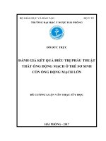 ĐÁNH GIÁ kết QUẢ điều TRỊ PHẪU THUẬT THẮT ỐNG ĐỘNG MẠCH ở TRẺ sơ SINH còn ỐNG ĐỘNG MẠCH lớn 