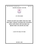 ĐÁNH GIÁ kết QUẢ điều TRỊ UNG THƯ đại TRỰC TRÀNG tái PHÁT DI căn BẰNG hóa CHẤT PHÁC đồ FOLFIRI tại BỆNH VIỆN UNG bướu hà nội 