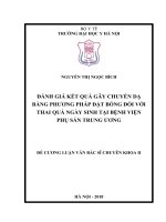 ĐÁNH GIÁ kết QUẢ gây CHUYỂN dạ BẰNG PHƯƠNG PHÁP đặt BÓNG đối với THAI QUÁ NGÀY SINH tại BỆNH VIỆN PHỤ sản TRUNG ƯƠNG 