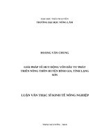 Giải pháp về huy động vốn đầu tư phát triển nông thôn huyện bình gia tỉnh lạng sơn 